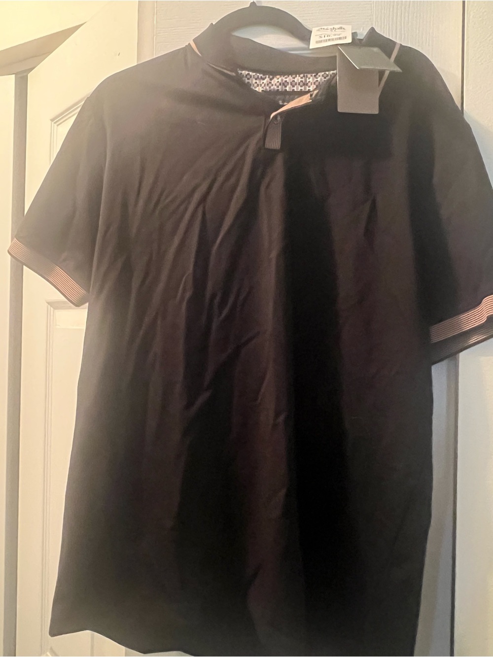 Men's Black Polo with Contrast Trim - Casual Short Sleeve